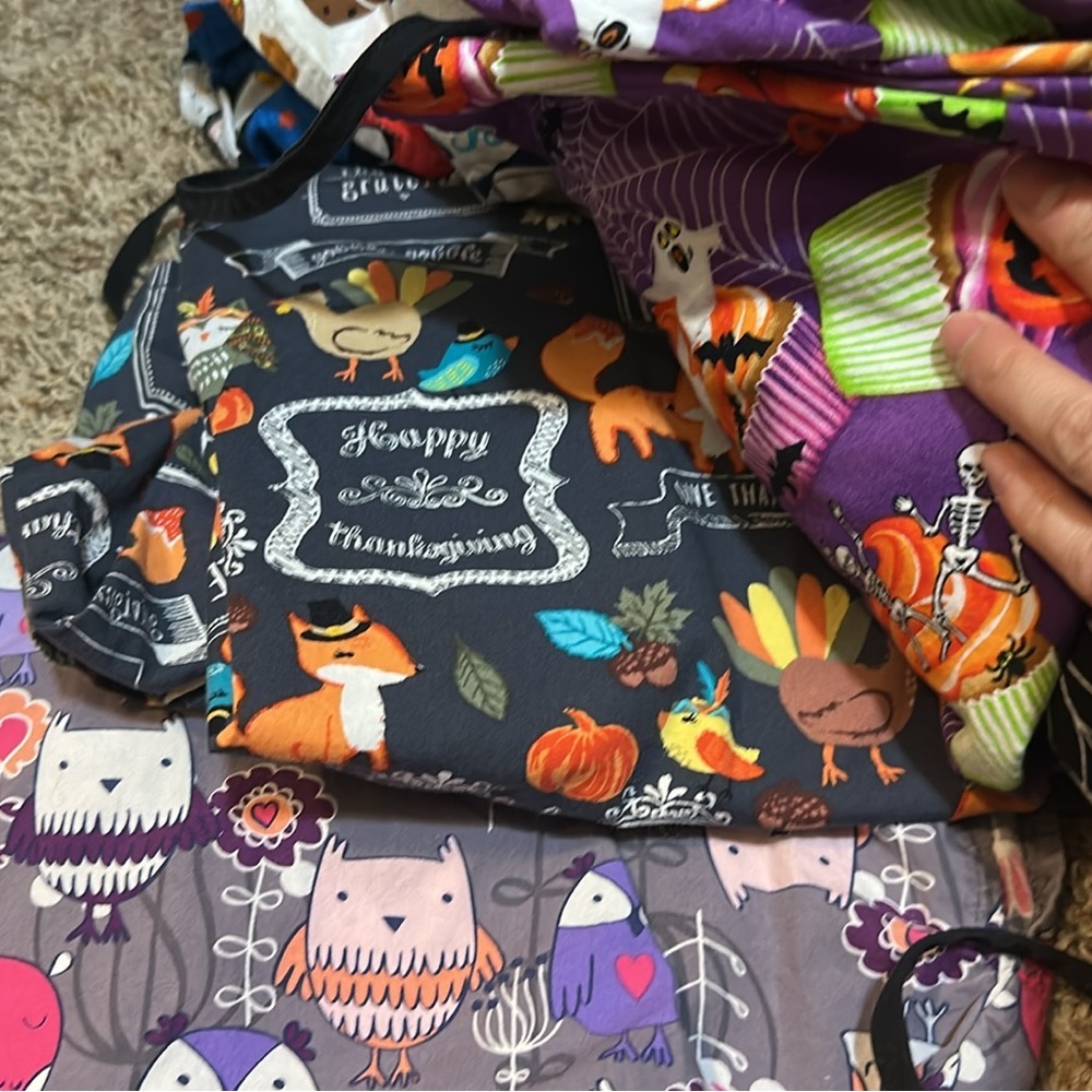 10 dollar each Colorful Christmas,Thanksgiving and Halloween scrubs tops large